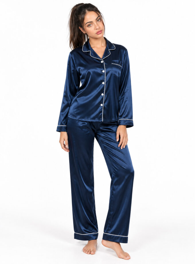 Azul Pantalón y Manga Larga